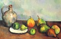Stilllebenkrug und frucht Paul Cezanne